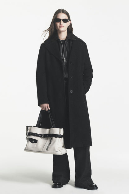 DKNY BRYAR TWO TONE LARGE MOTO SATCHEL