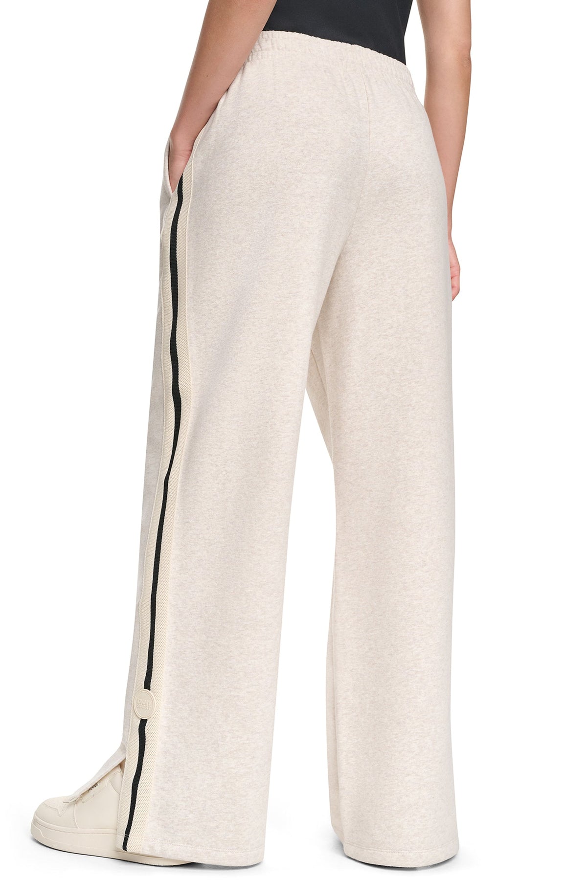 DKNY HIGH-RISE STRAIGHT LEG TRACK PANT
