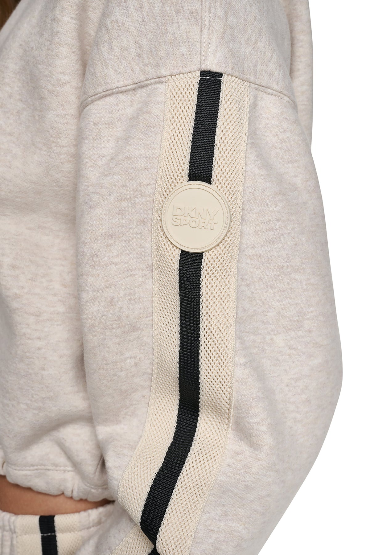 DKNY CROPPED STRIPED SWEATSHIRT