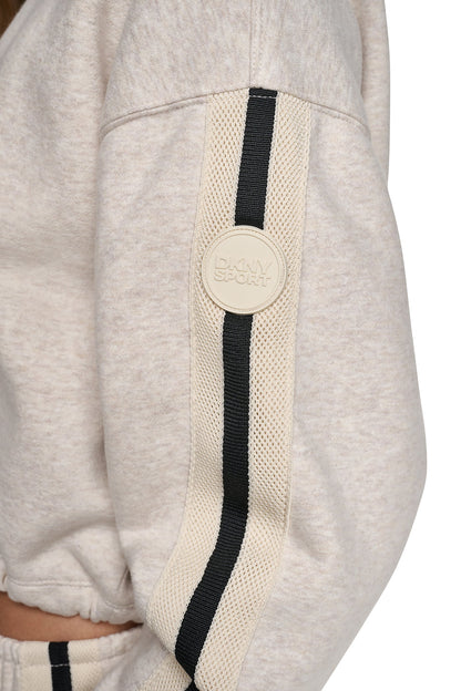 DKNY CROPPED STRIPED SWEATSHIRT