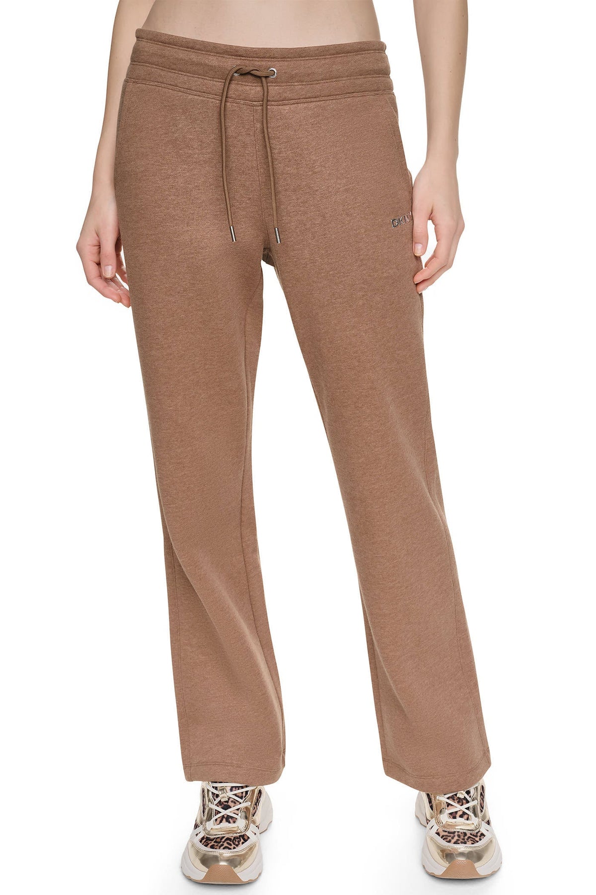 DKNY METALLIC BUBBLE HIGH-RISE STRAIGHT LEG PANT