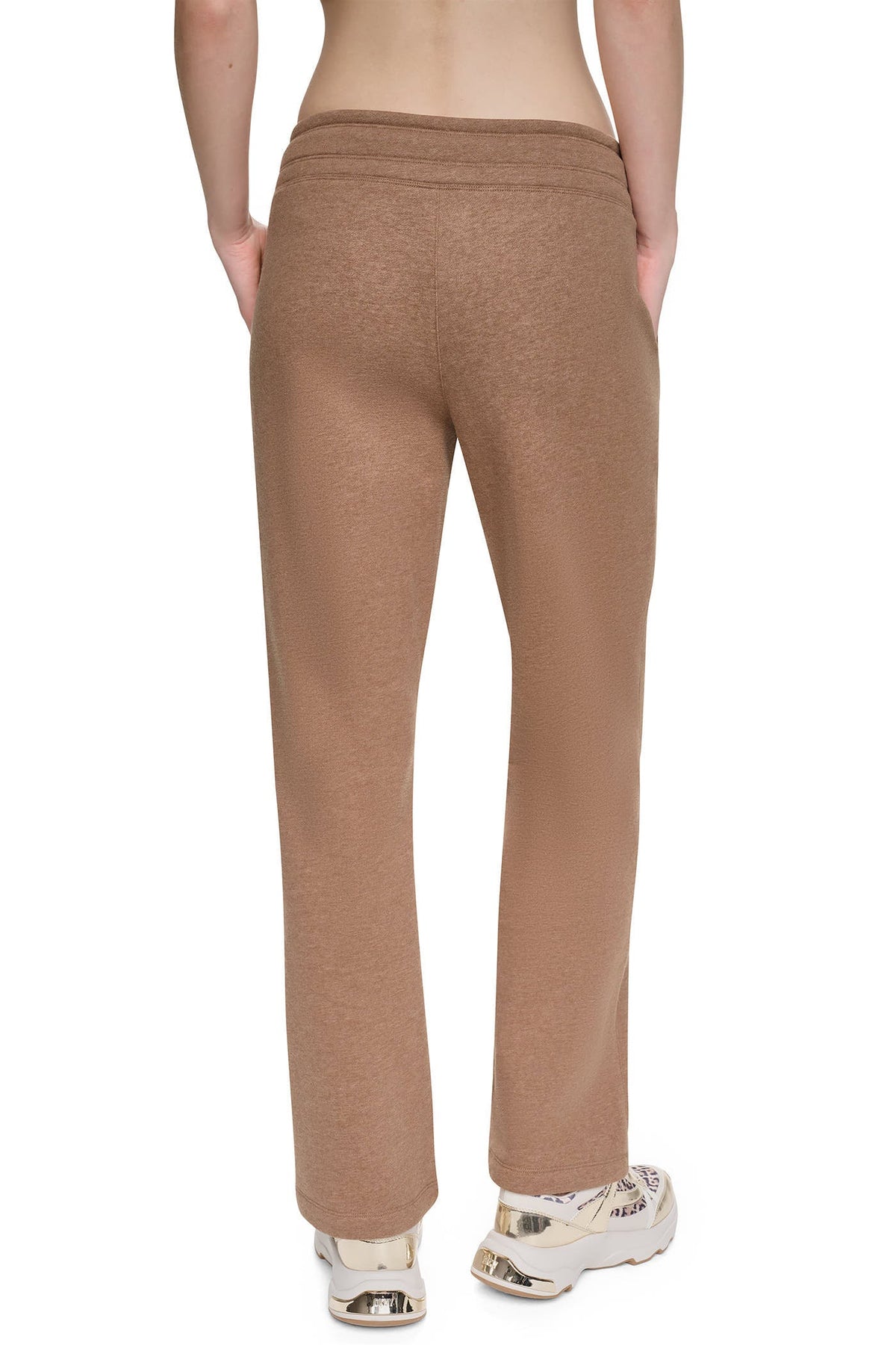 DKNY METALLIC BUBBLE HIGH-RISE STRAIGHT LEG PANT