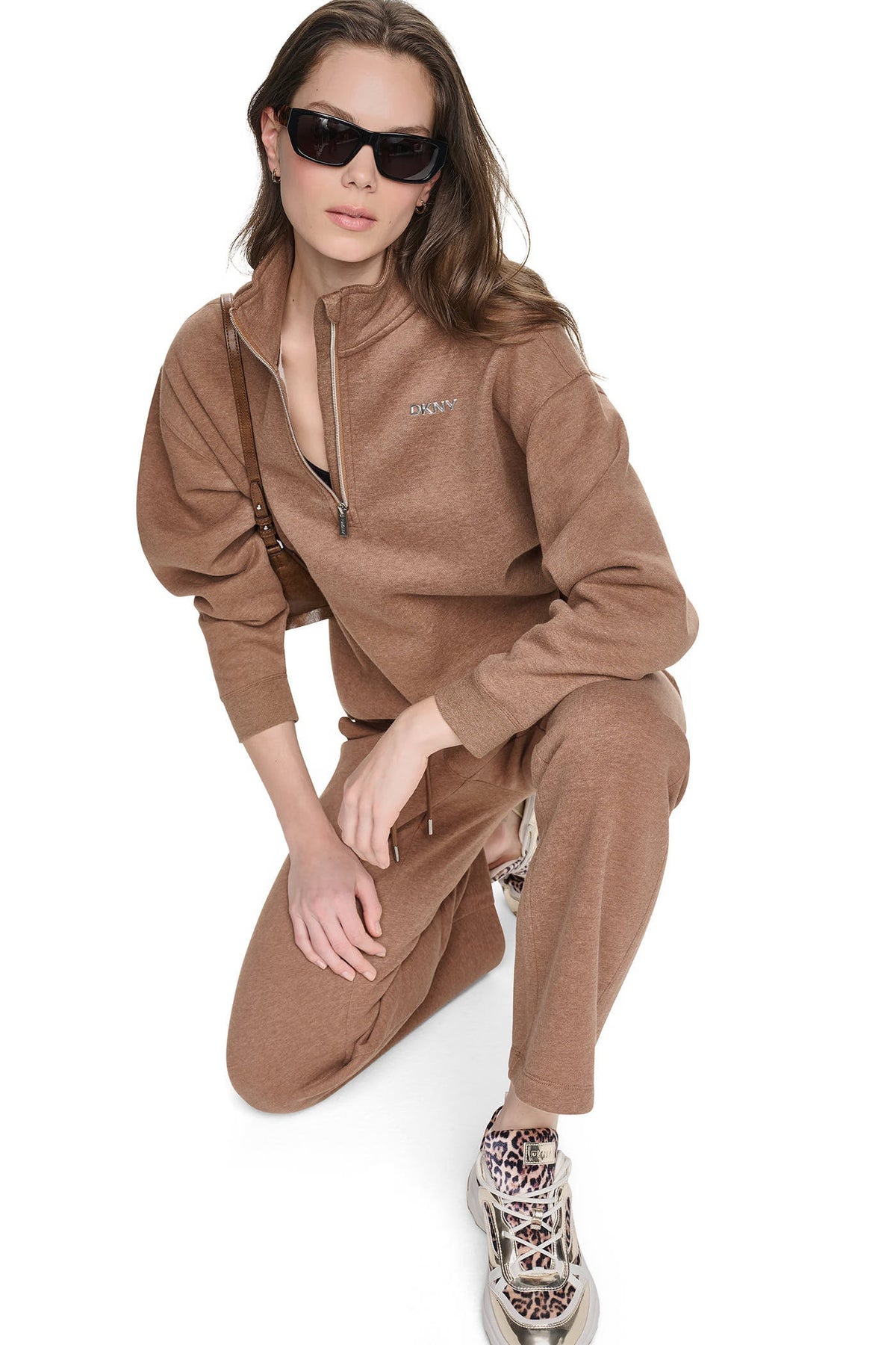 DKNY METALLIC BUBBLE HIGH-RISE STRAIGHT LEG PANT
