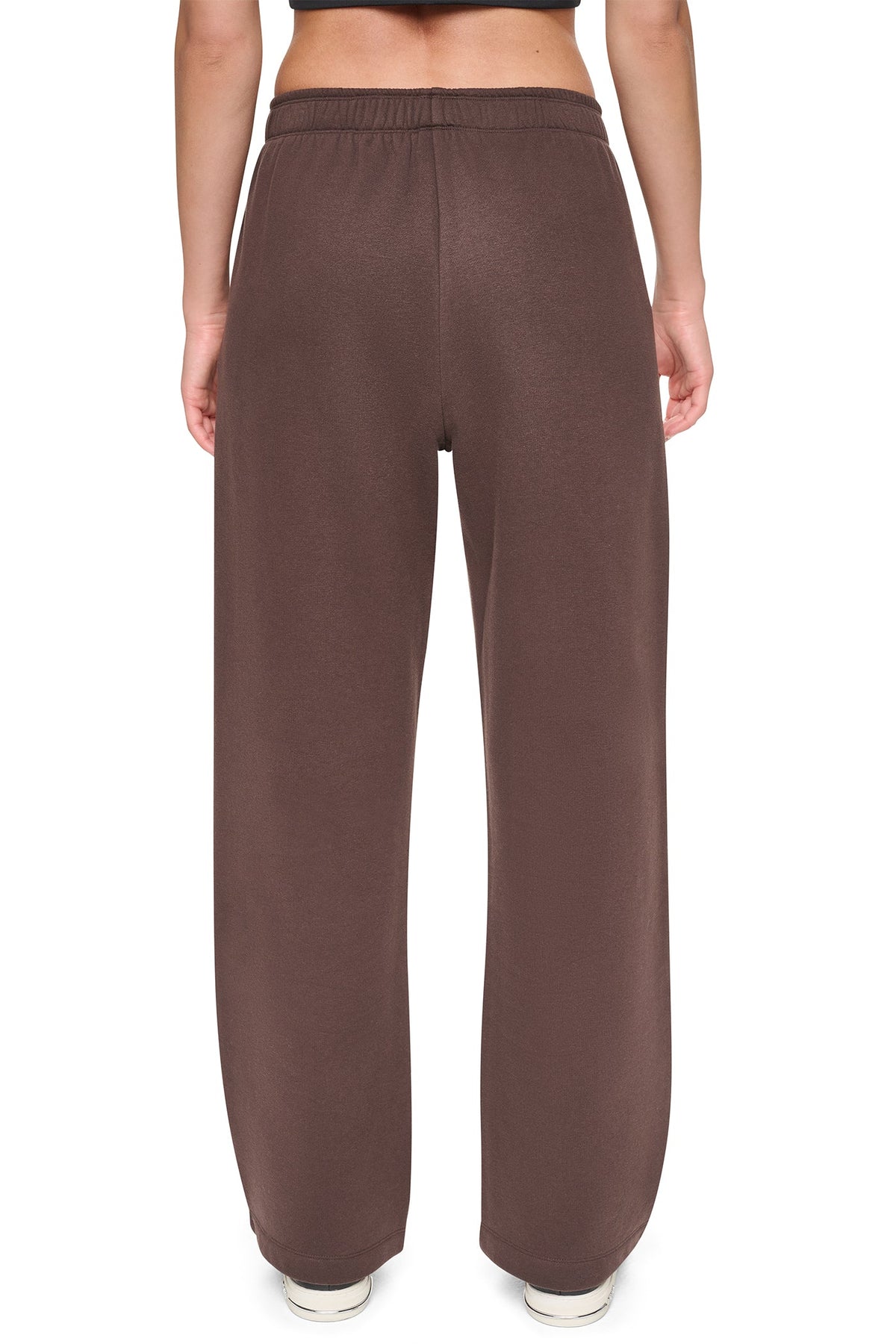 DKNY HIGH RISE FLOCKED LOGO RELAXED PANT
