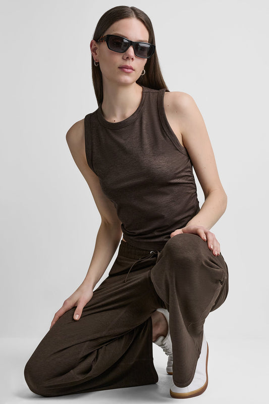 DKNY SPACEDYE TANK WITH RUCHING