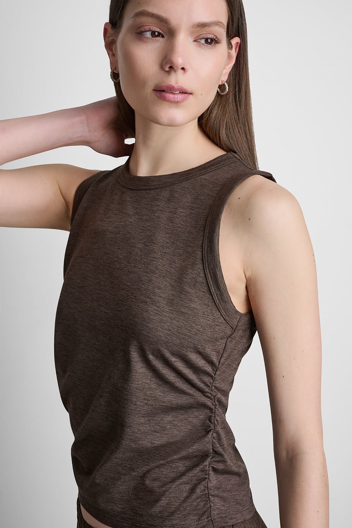 DKNY SPACEDYE TANK WITH RUCHING