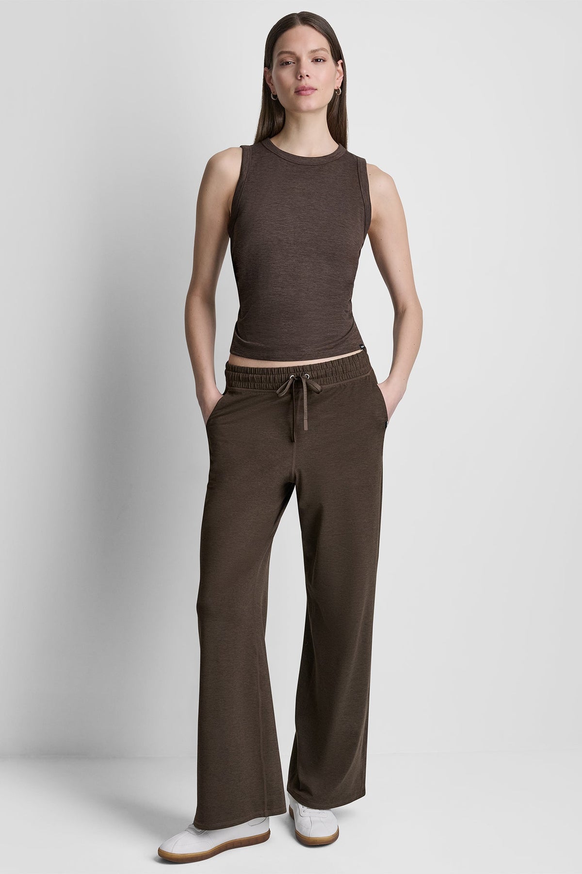 DKNY SPACEDYE TANK WITH RUCHING