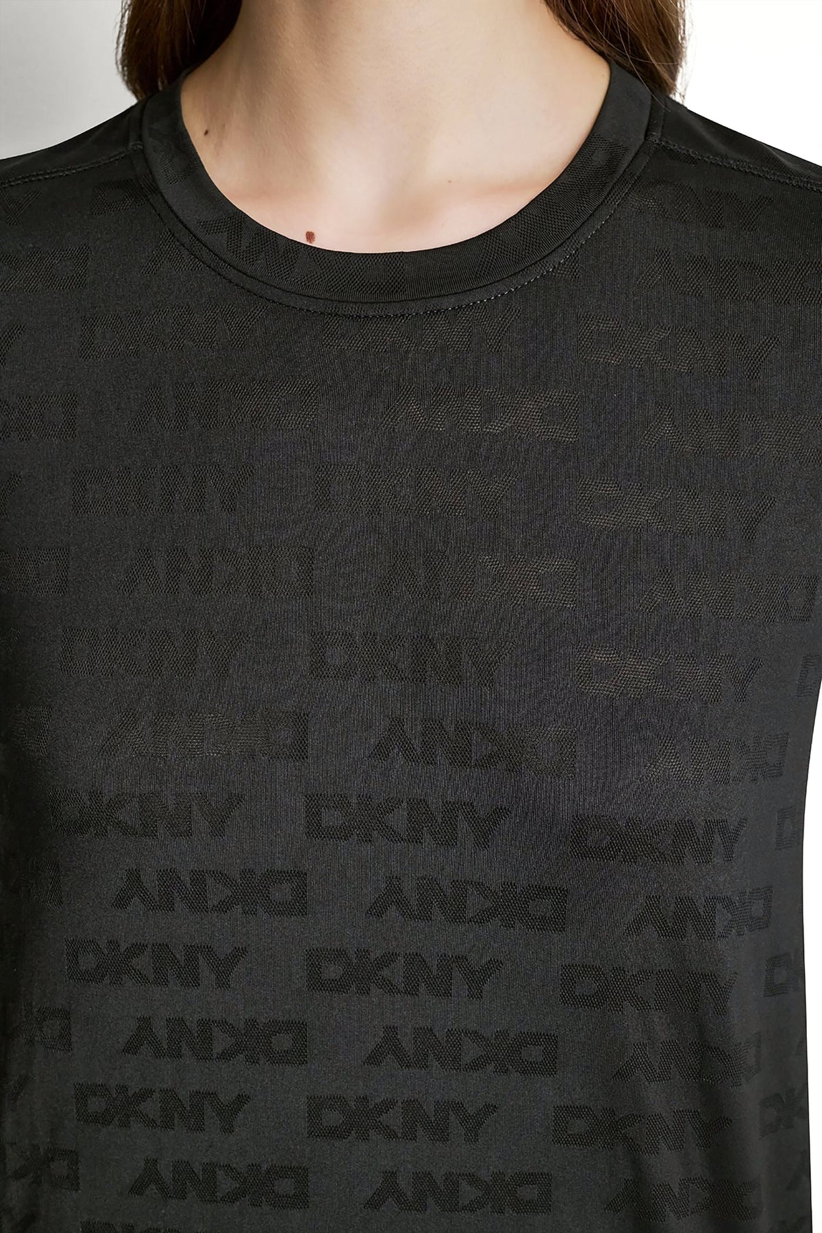 DKNY LOGO JACQUARD CREW NECK TEE