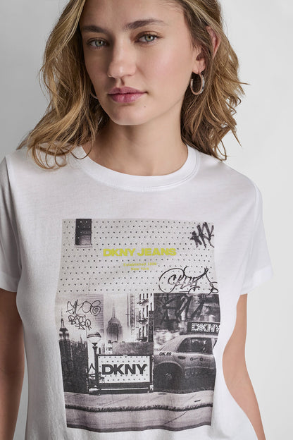 DKNY DKNY PHOTOREAL LOGO CREW NECK TEE