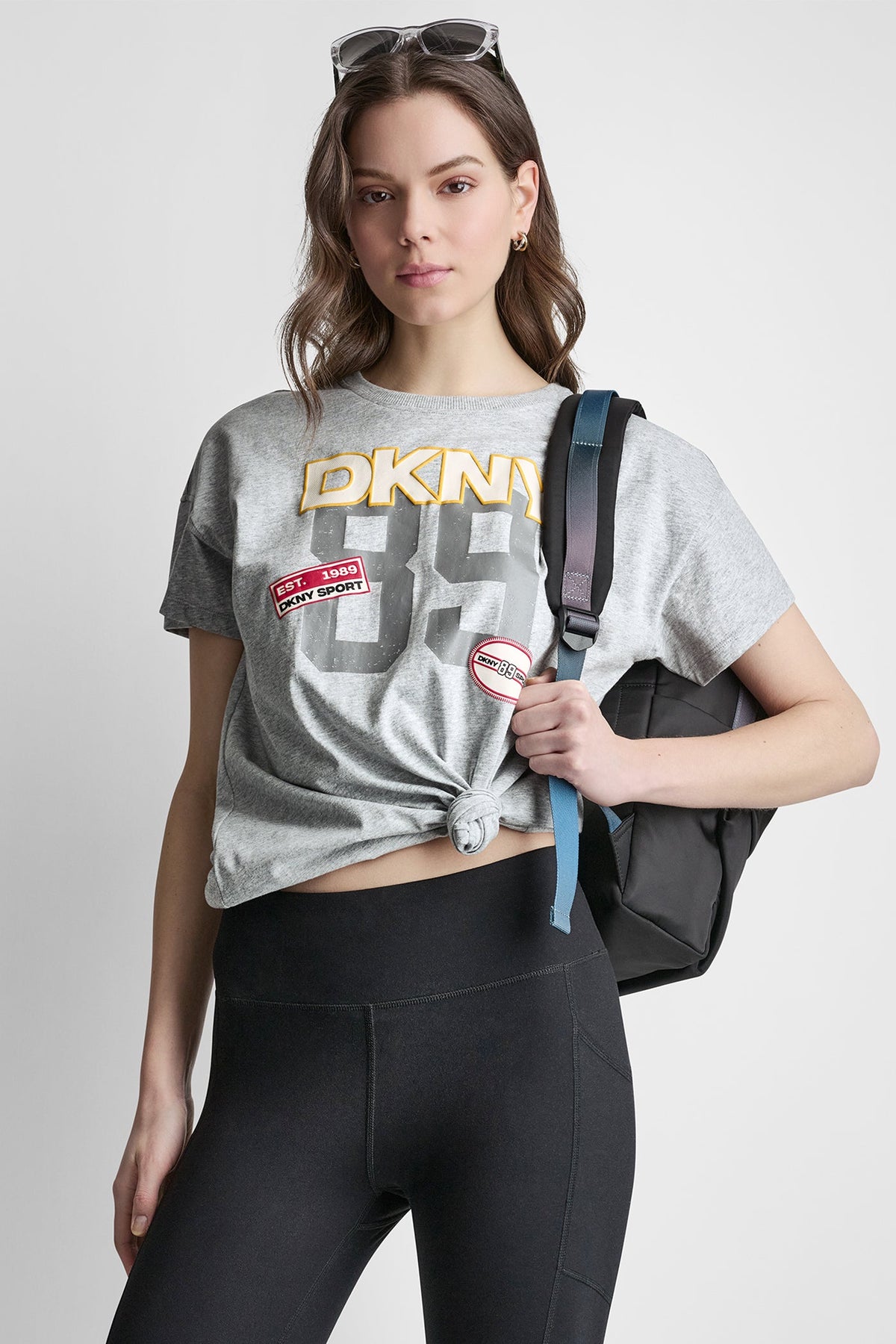 DKNY CAMPUS PATCH DROP SHOULDER TEE