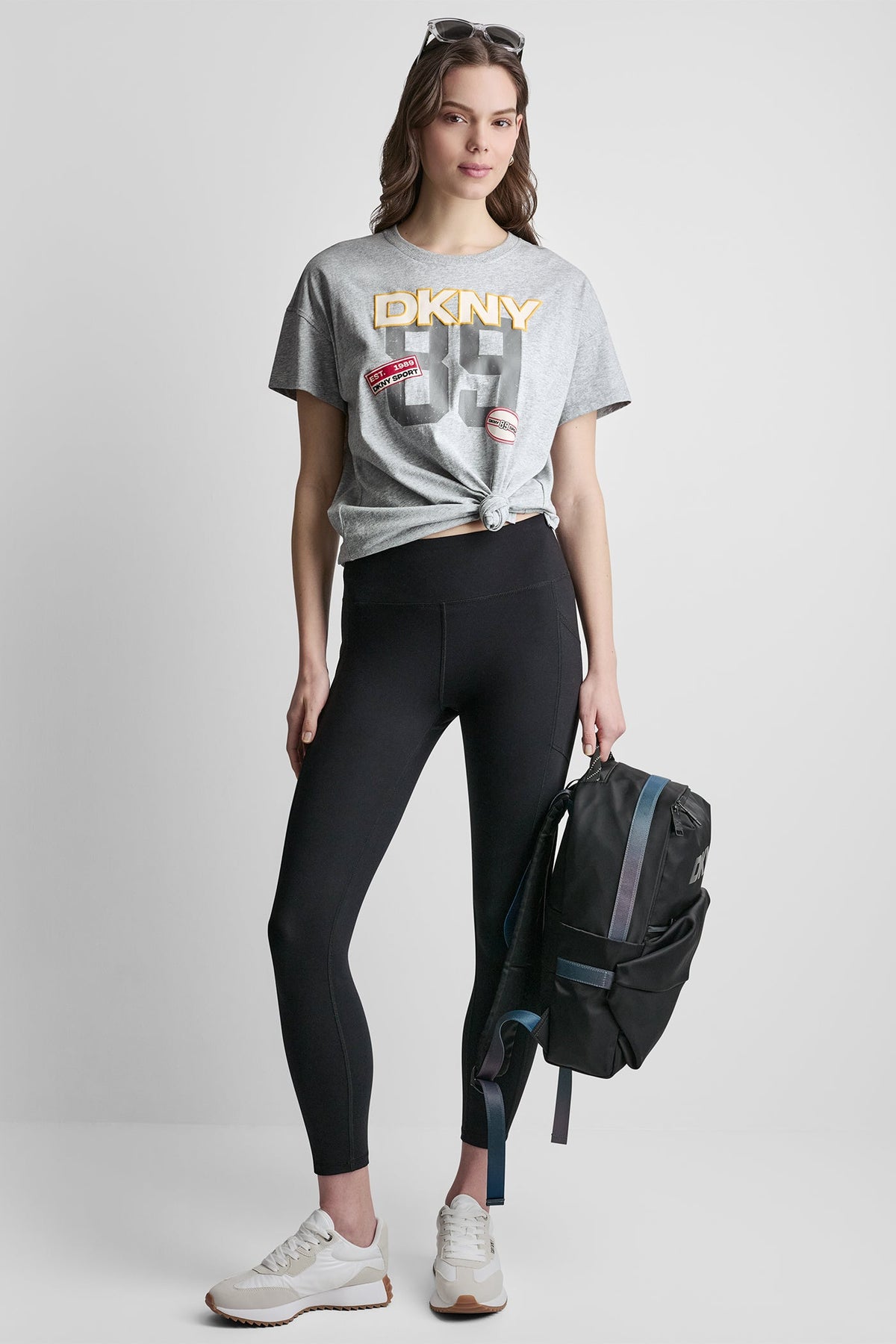 DKNY CAMPUS PATCH DROP SHOULDER TEE