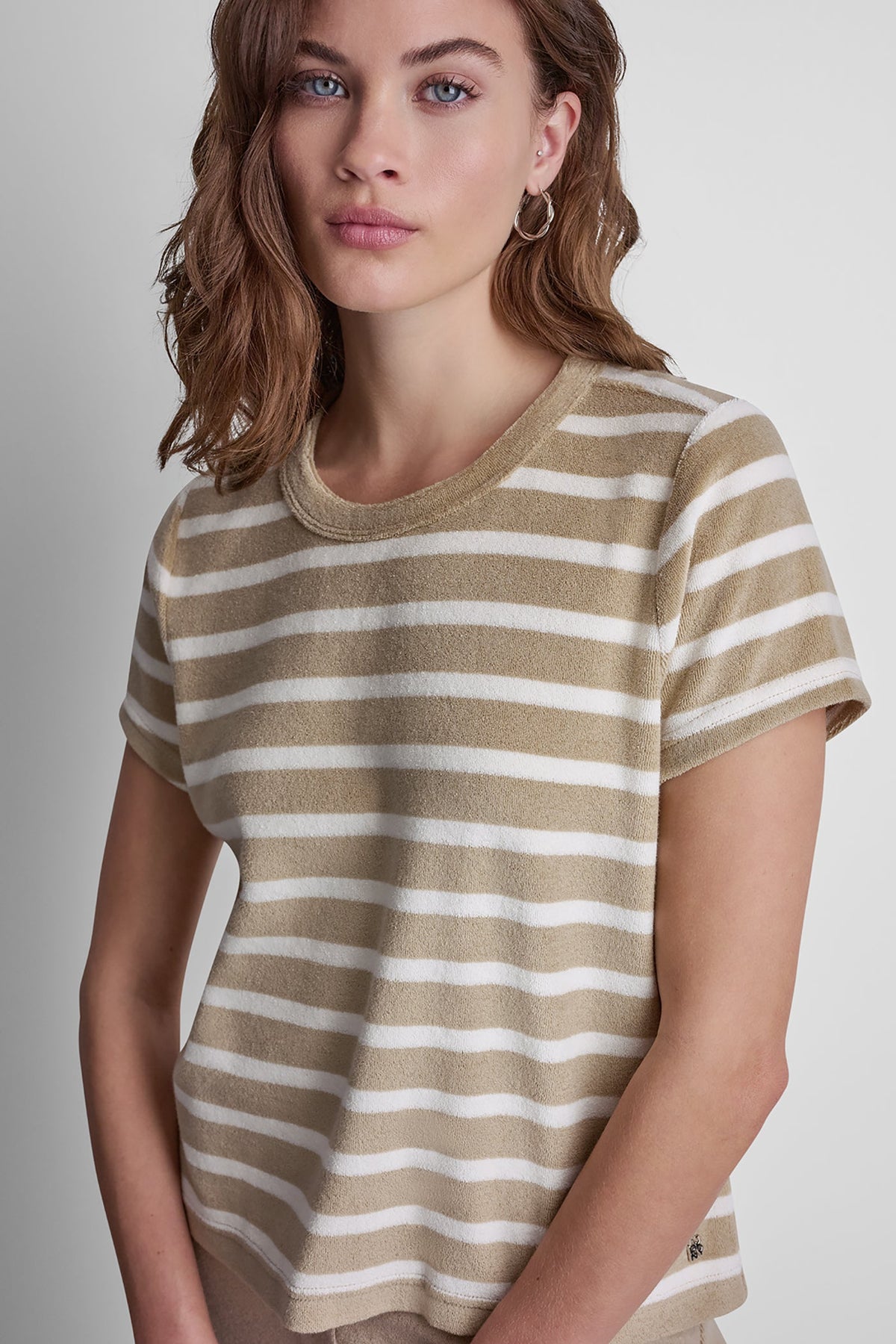 DKNY TOWELLING TERRY CREW NECK TEE