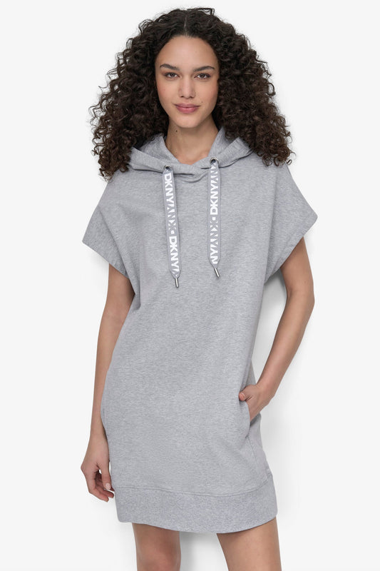 DKNY TWO-TONE LOGO DRAWCORD SNEAKER DRESS