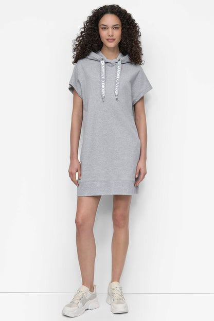 DKNY TWO-TONE LOGO DRAWCORD SNEAKER DRESS