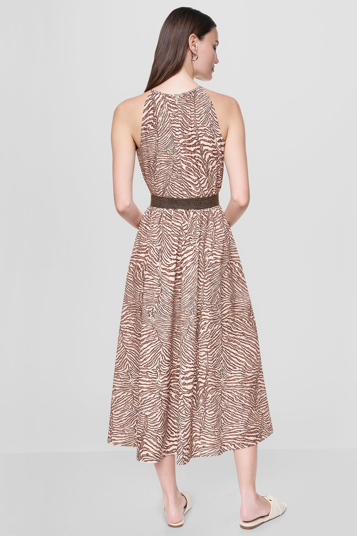 DKNY SLEEVELESS DROP-WAIST FIT & FLARE MIDI DRESS