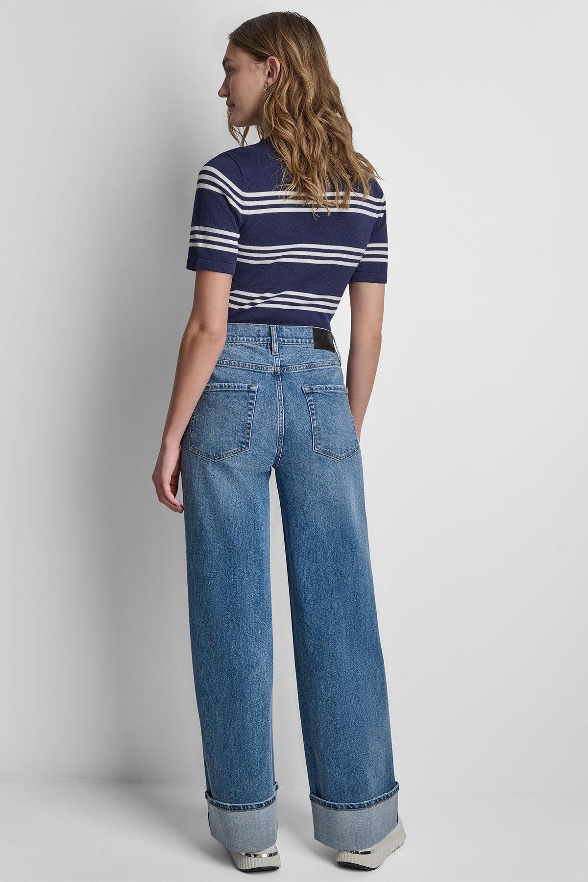 DKNY HIGH-RISE CUFFED WIDE LEG