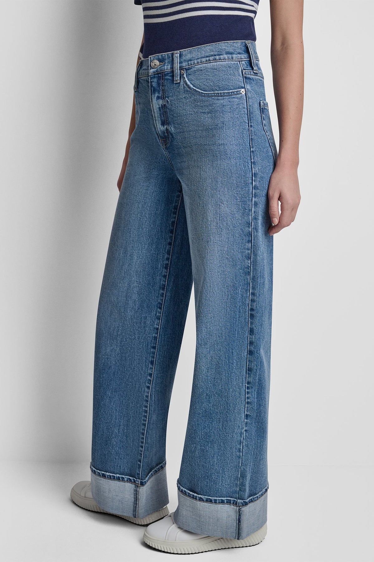 DKNY HIGH-RISE CUFFED WIDE LEG