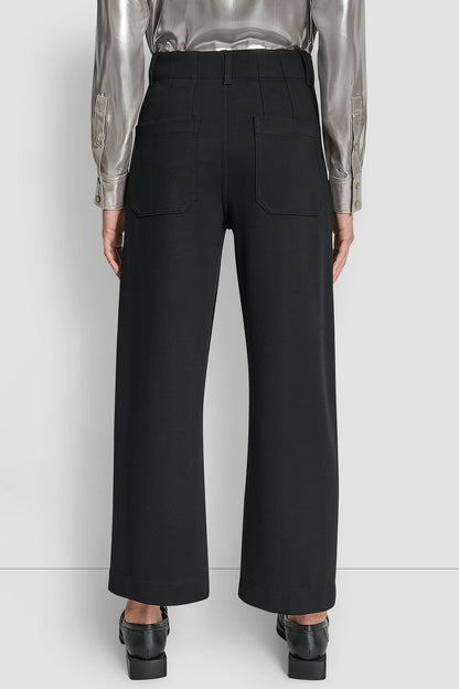 DKNY CROPPED HIGH-RISE WIDE-LEG PANT