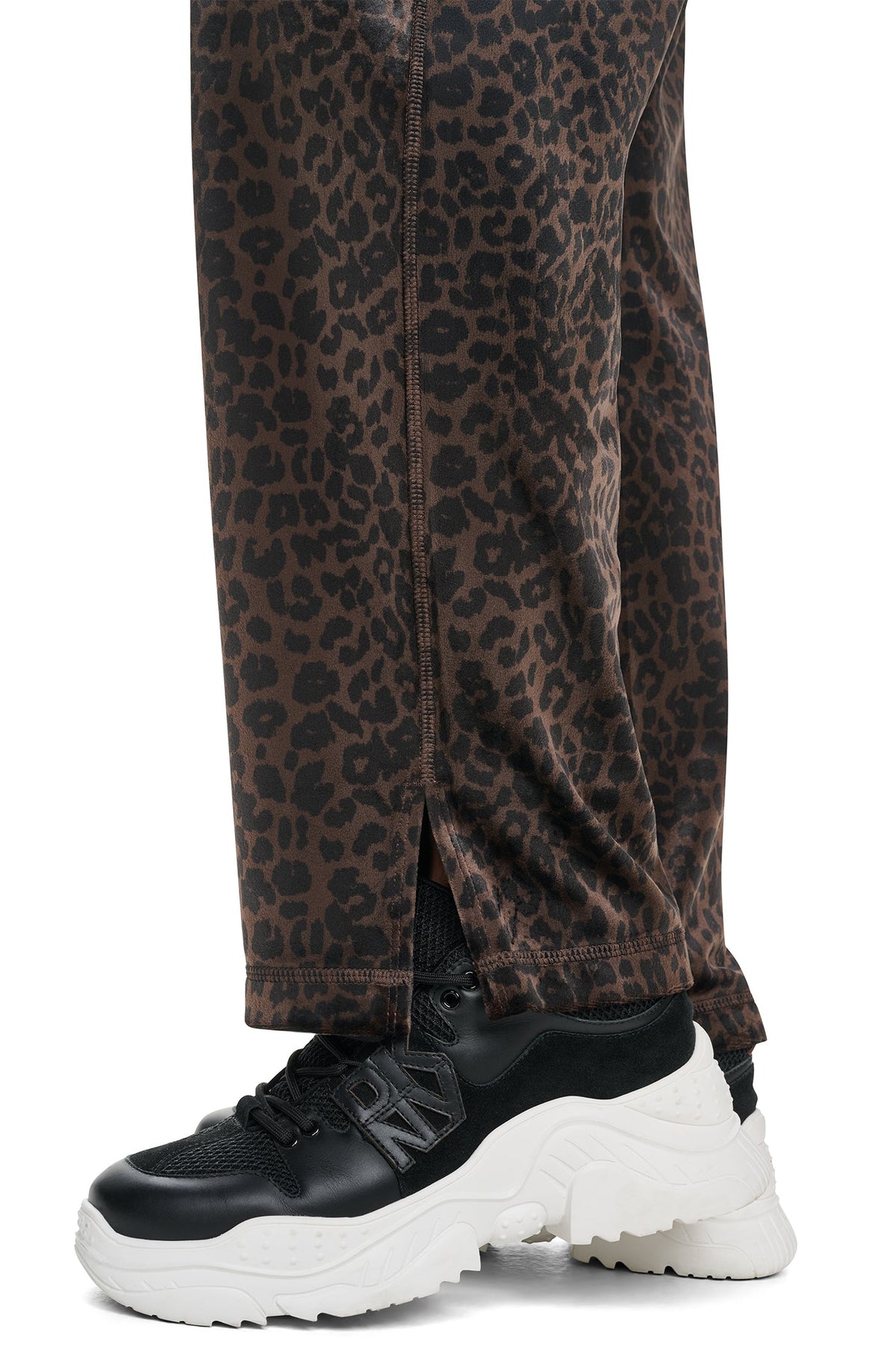 DKNY VELOUR ANIMAL PRINT MID-RISE PANT
