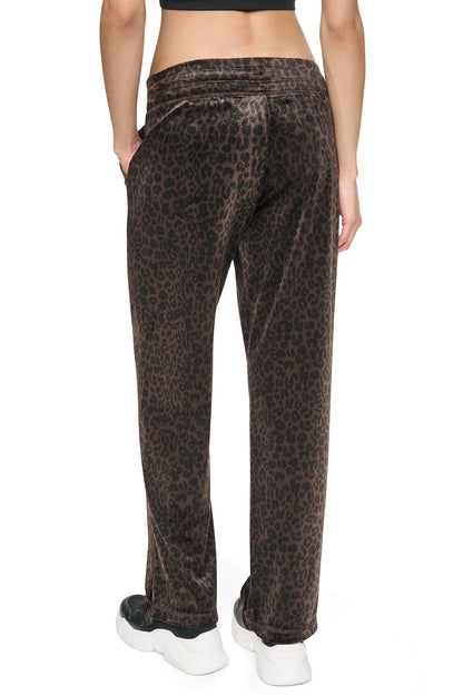 DKNY VELOUR ANIMAL PRINT MID-RISE PANT