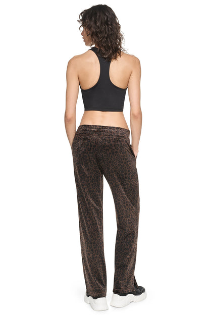 DKNY VELOUR ANIMAL PRINT MID-RISE PANT