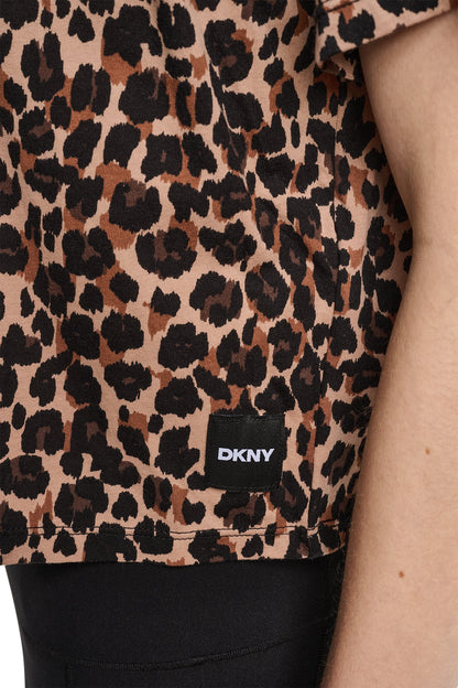 DKNY CROPPED ANIMAL PRINT TEE