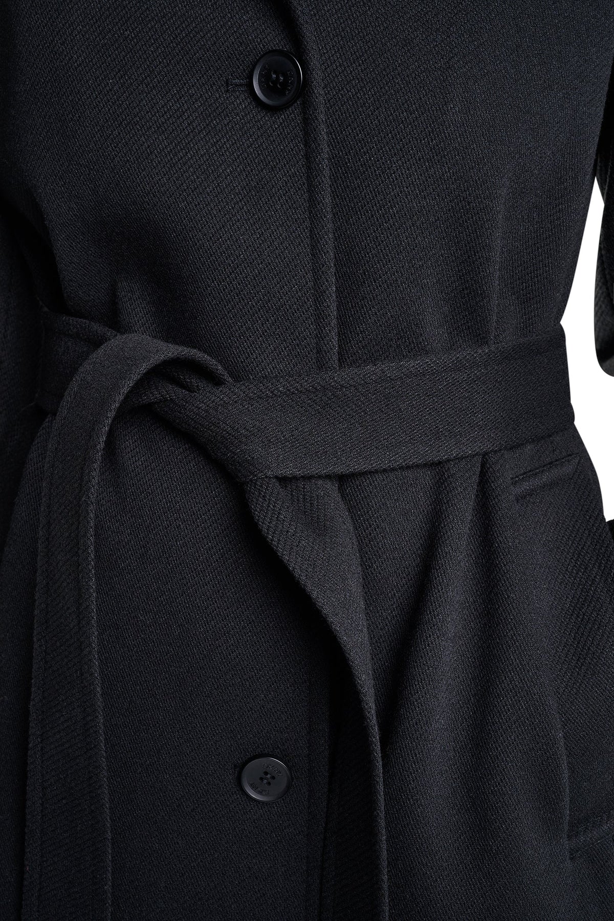 DKNY TWILL COAT WITH FUR COLLAR