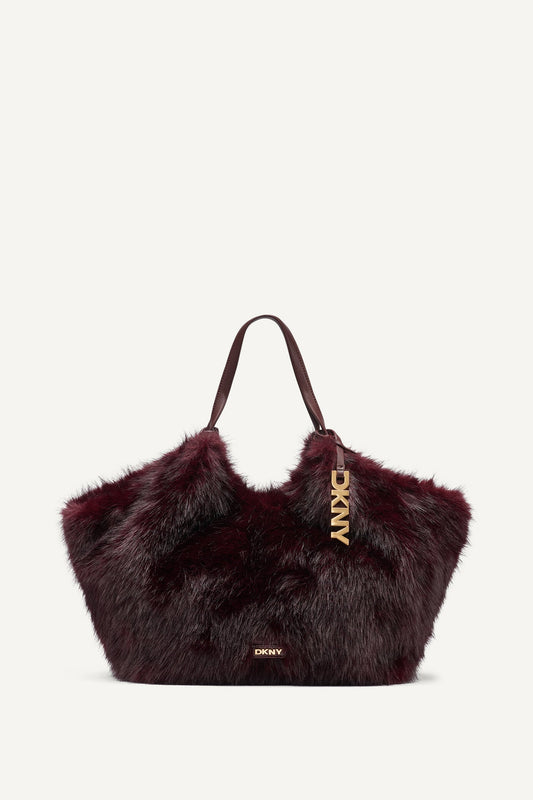 DKNY PAULA MEDIUM FAUX FUR TOTE