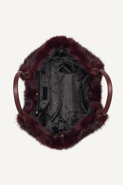 DKNY PAULA MEDIUM FAUX FUR TOTE