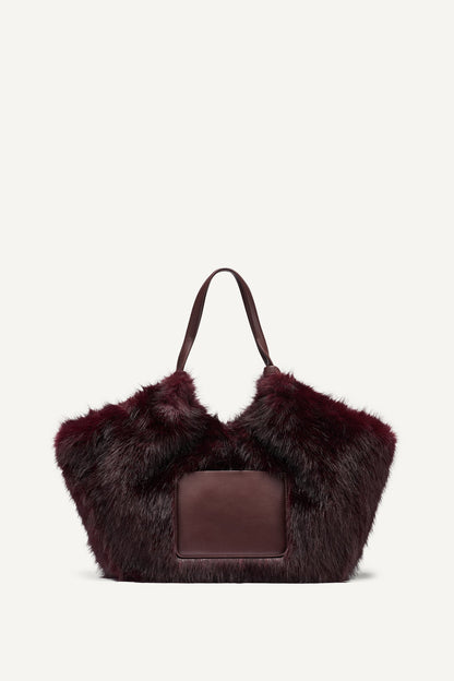 DKNY PAULA MEDIUM FAUX FUR TOTE