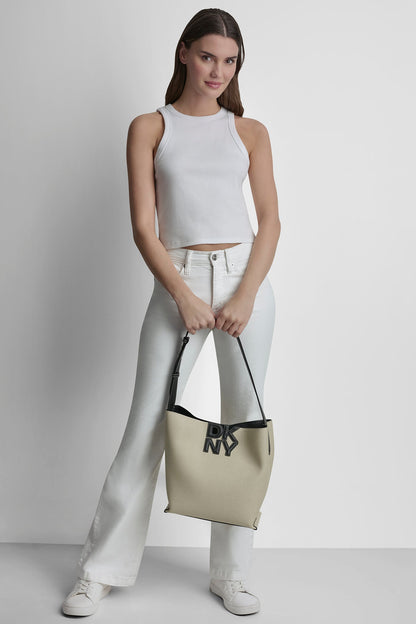DKNY NICOLE LOGO BUCKET BAG