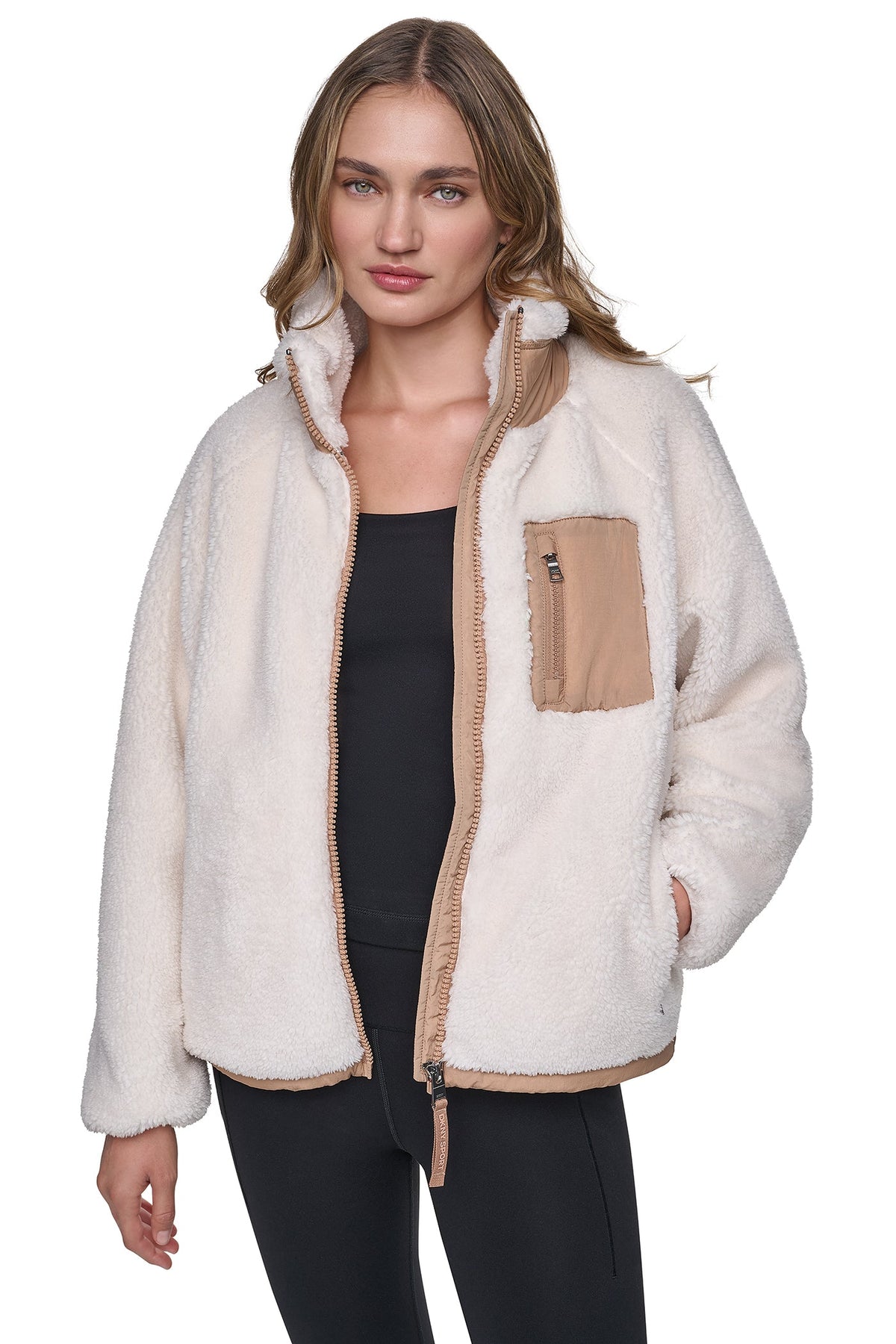 DKNY SHERPA FULL ZIP JACKET
