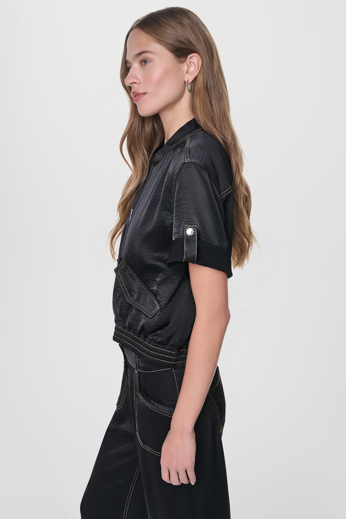 DKNY CONTRAST STITCH JACKET