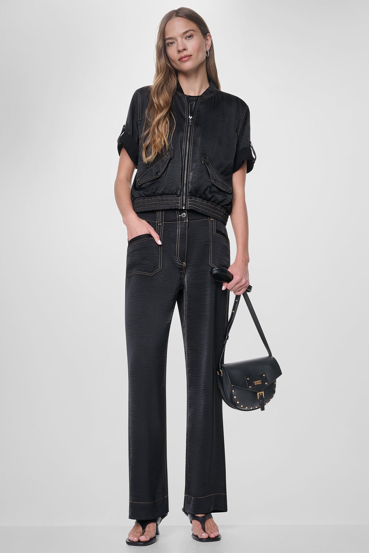 DKNY CONTRAST STITCH JACKET