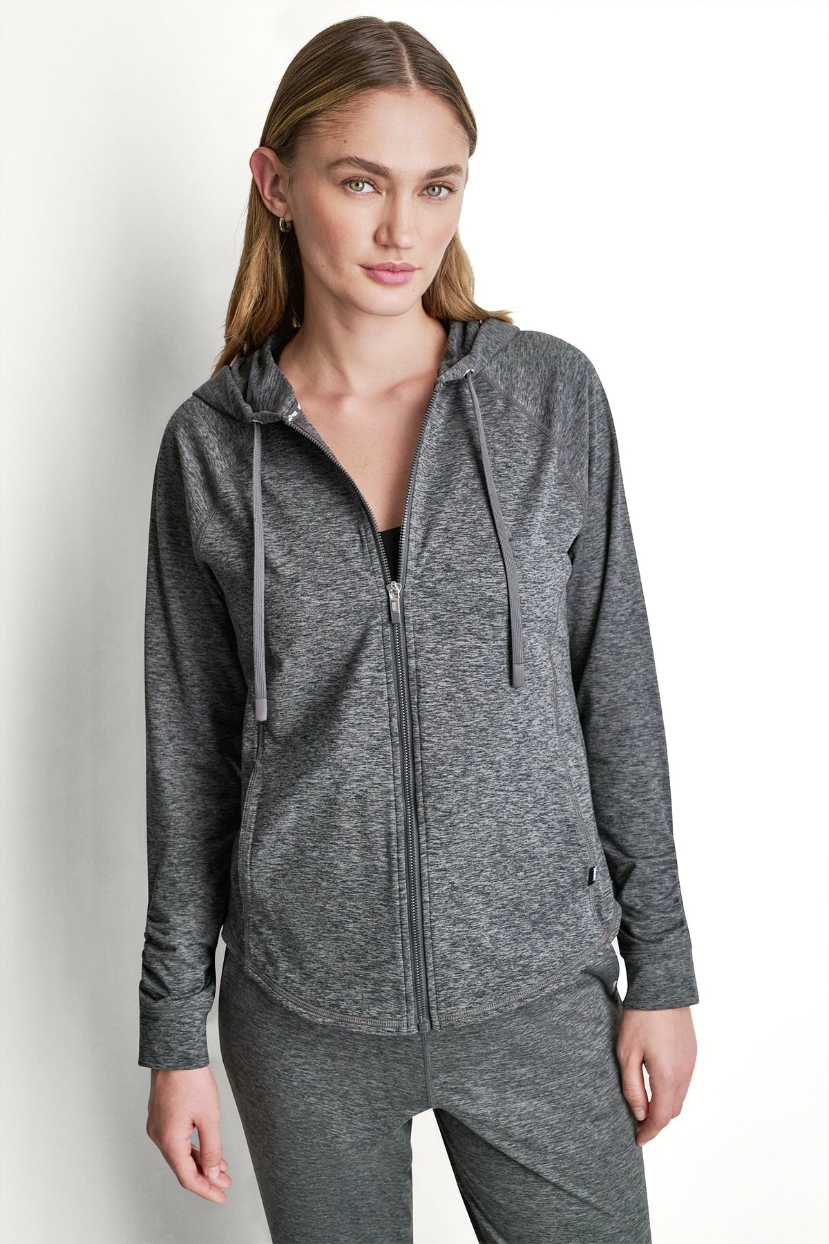 DKNY SPACEDYE FULL ZIP HOODIE