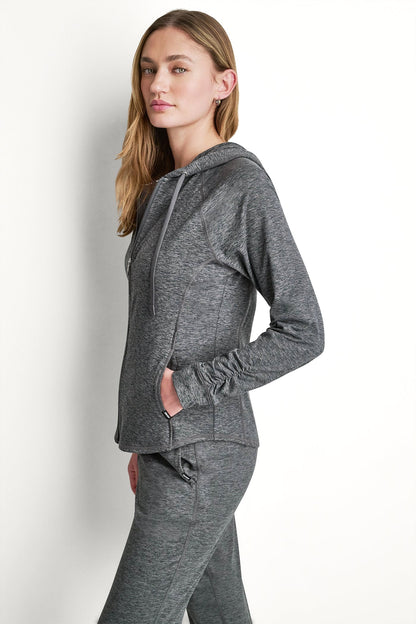 DKNY SPACEDYE FULL ZIP HOODIE