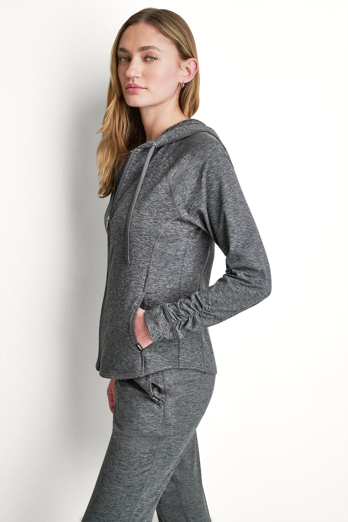 DKNY SPACEDYE FULL ZIP HOODIE