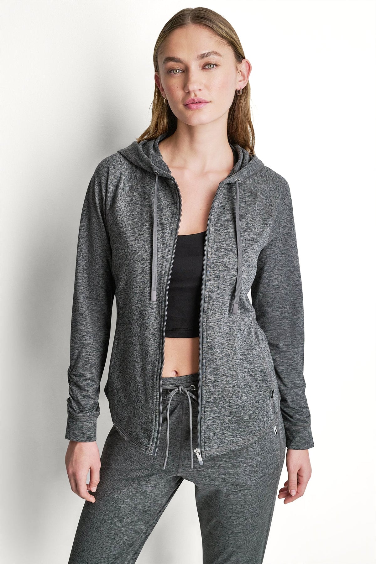 DKNY SPACEDYE FULL ZIP HOODIE