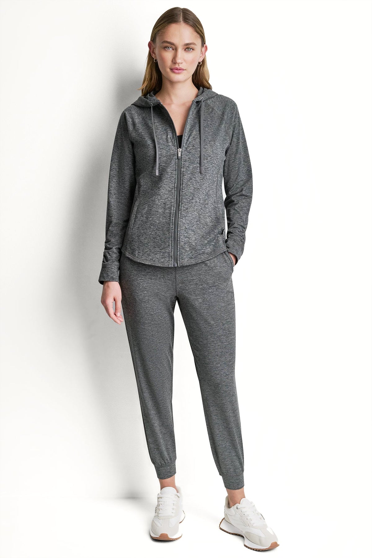 DKNY SPACEDYE FULL ZIP HOODIE
