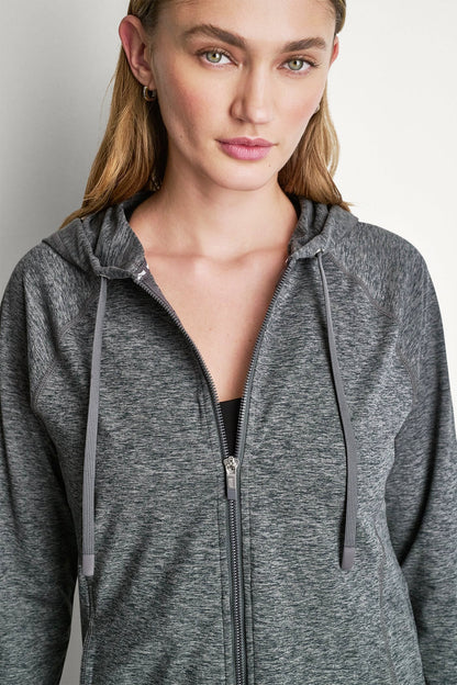 DKNY SPACEDYE FULL ZIP HOODIE