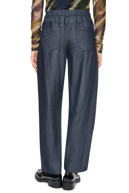 DKNY MID-RISE WASHED INDIGO WIDE LEG PANT