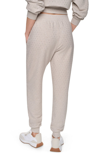 DKNY HIGH-RISE RHINESTONE JOGGER PANT