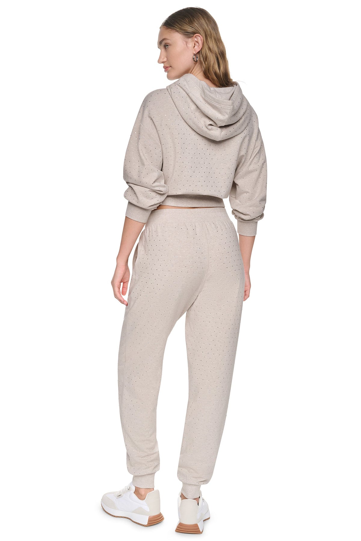 DKNY HIGH-RISE RHINESTONE JOGGER PANT