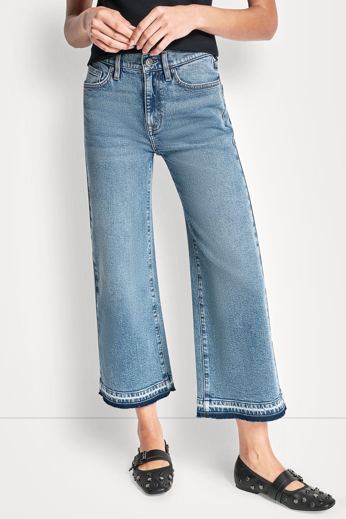 DKNY MID-RISE CROPPED WIDE LEG