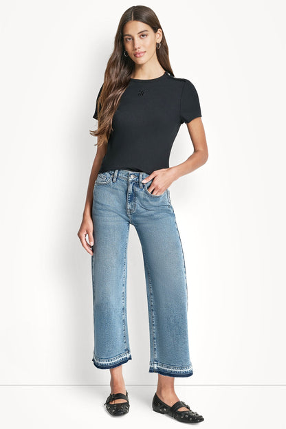 DKNY MID-RISE CROPPED WIDE LEG