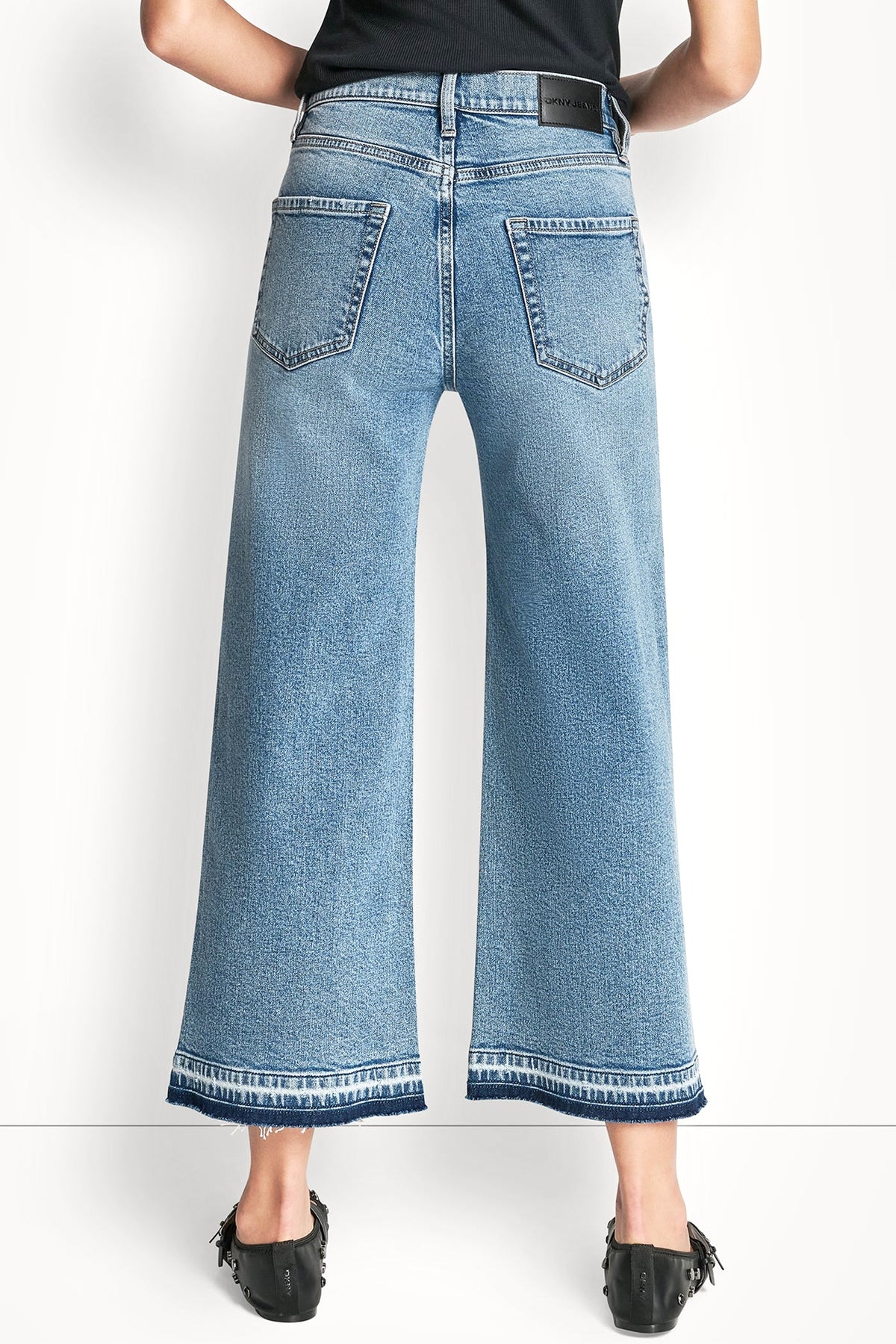 DKNY MID-RISE CROPPED WIDE LEG