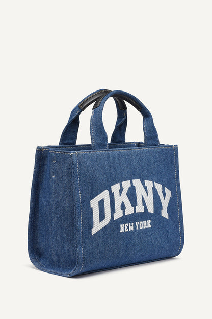 DKNY HADLEE SMALL DENIM LOGO TOTE
