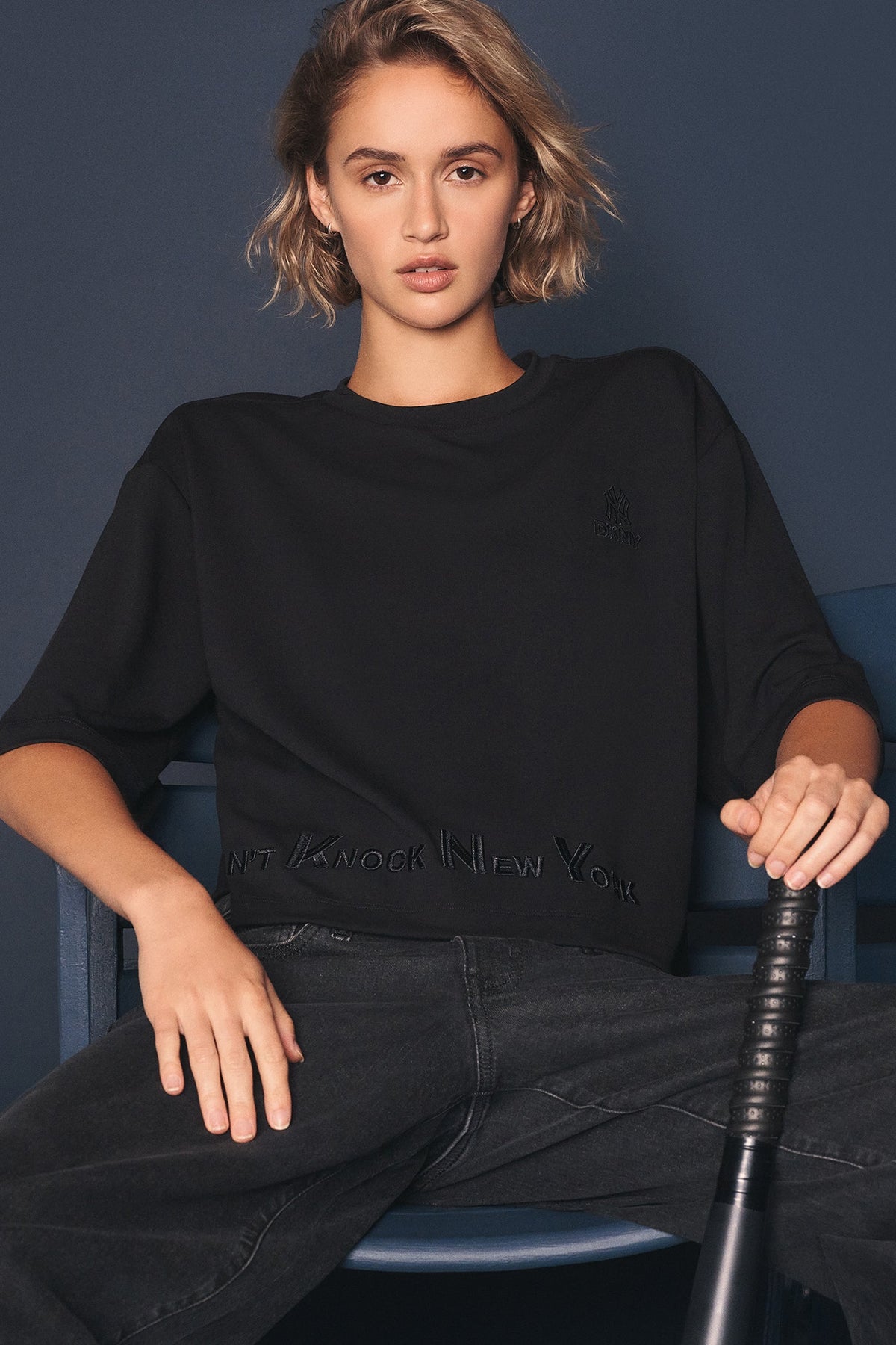 DKNY DKNY X YANKEES CROPPED TEE