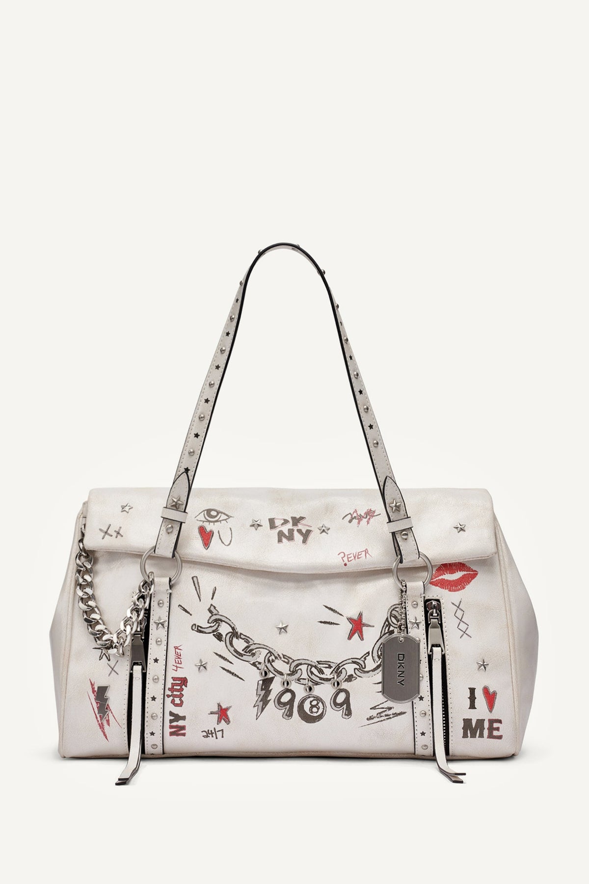 DKNY SKYE MEDIUM GRAFFITI SATCHEL