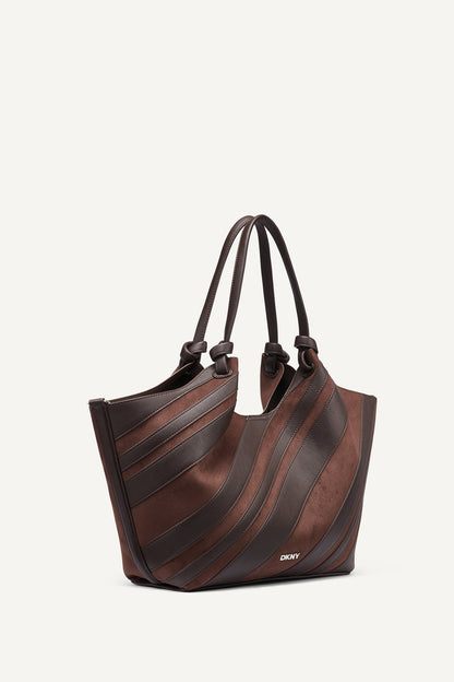 DKNY PAULA MEDIUM STRIPED COMMUTER TOTE